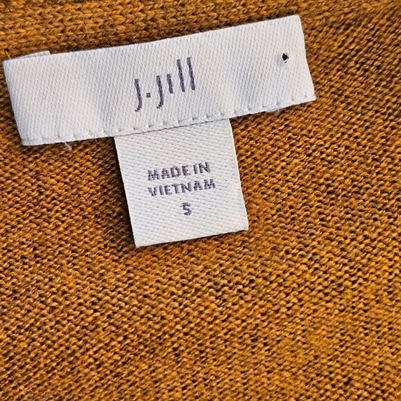 J. Jill Size Small Drop Shoulder Wool Silk Sweater Lagenlook Oversized Gold - Picture 6 of 12